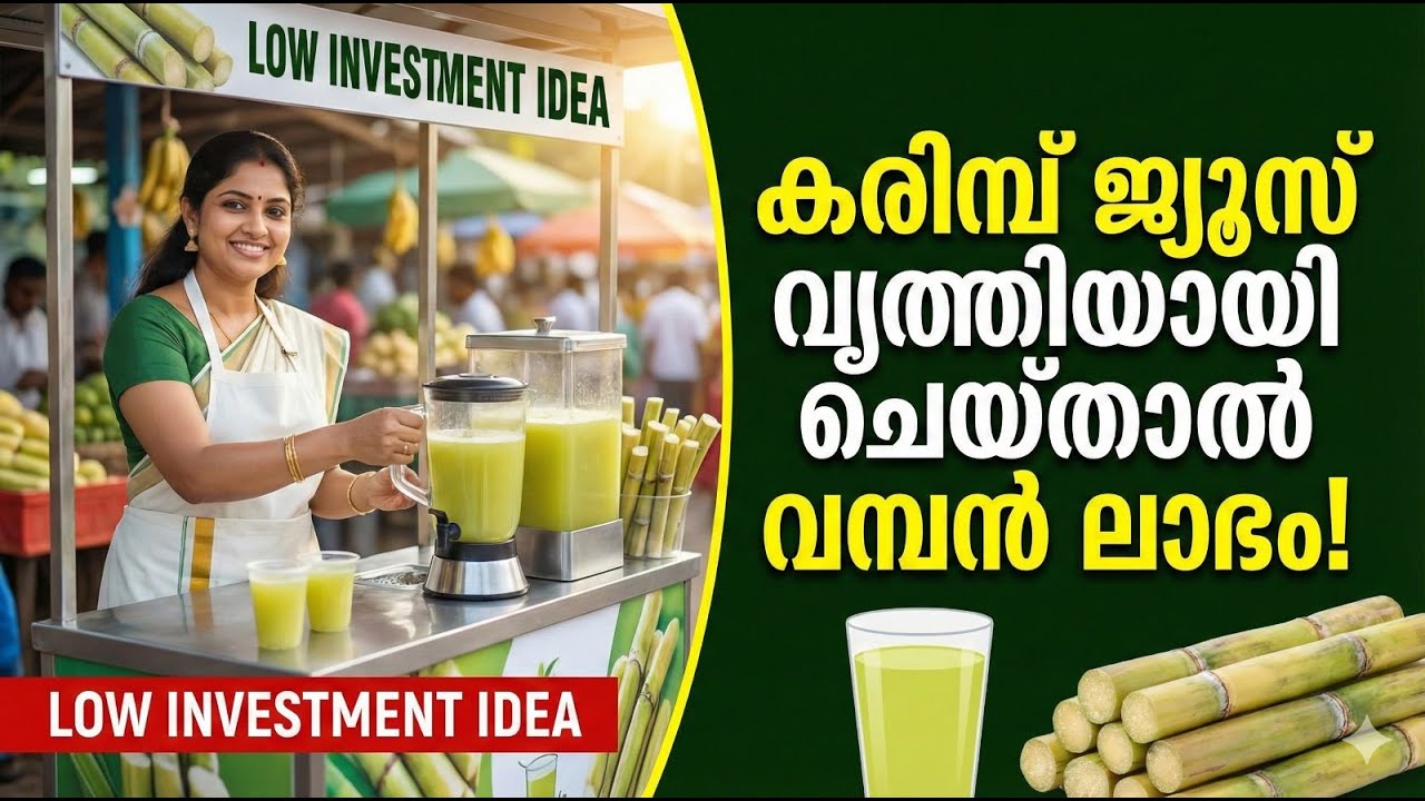 കരിമ്പ് ജ്യൂസ്: വൃത്തിയായി ചെയ്താൽ വമ്പൻ ലാഭം! | Sugarcane Juice Business Plan | Low Investment Idea