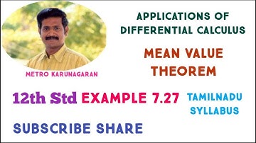 12th Std Maths Example 7.27 Suppose f(x) is a differentiable fn for all value of x with f