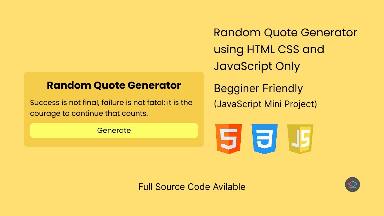 Build a Random Quote Generator with Pure JavaScript | Beginner Project ...