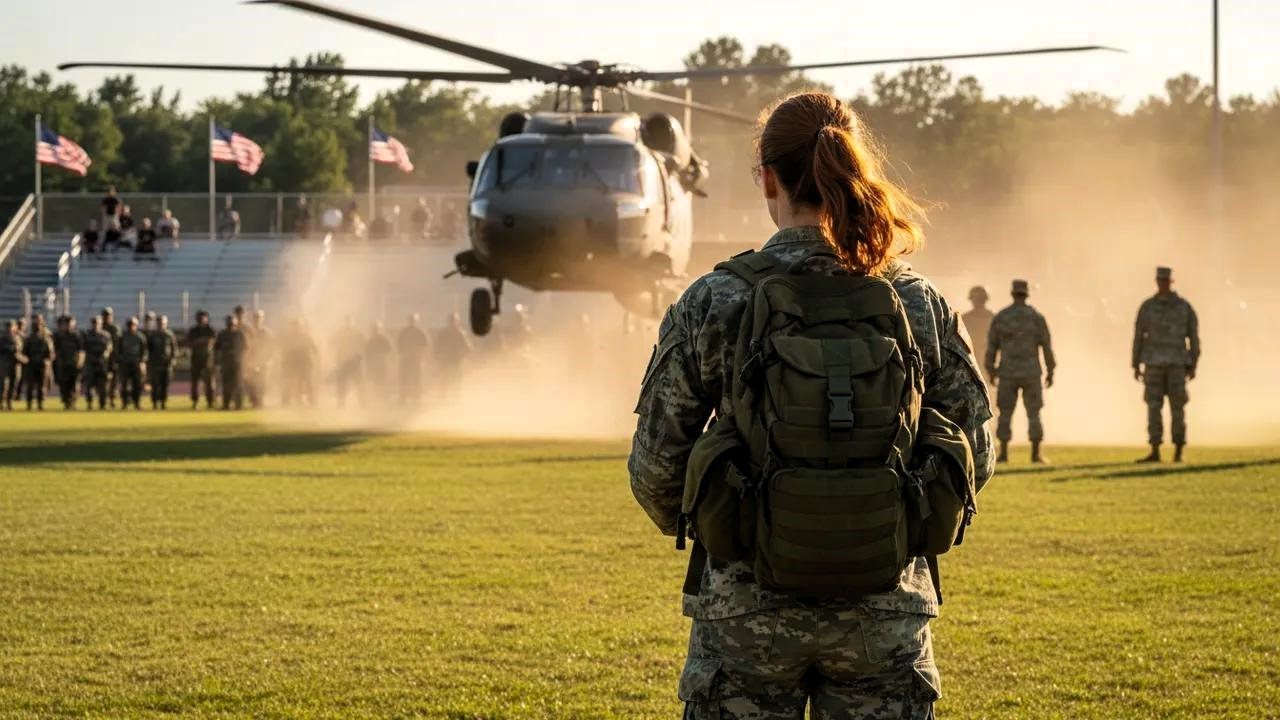 Wyśmiali ją za mundur w szkole helikopter Black Hawk zmienił wszystko gdy wylądował na boisku nagle