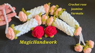 🌹Crochet Varmala, Crochet mala design, Garland for all occasions, Crochet jaimala