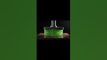 ASMR hydraulic press crushing a Minecraft slime block🟩Stretchy,sticky #asmr #ai #minecraft #shorts