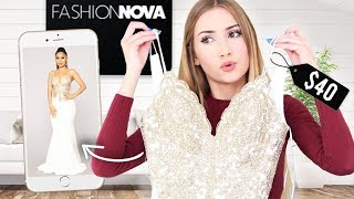 TRYING ON FASHIONNOVA PROM DRESSES!! Round 2!!