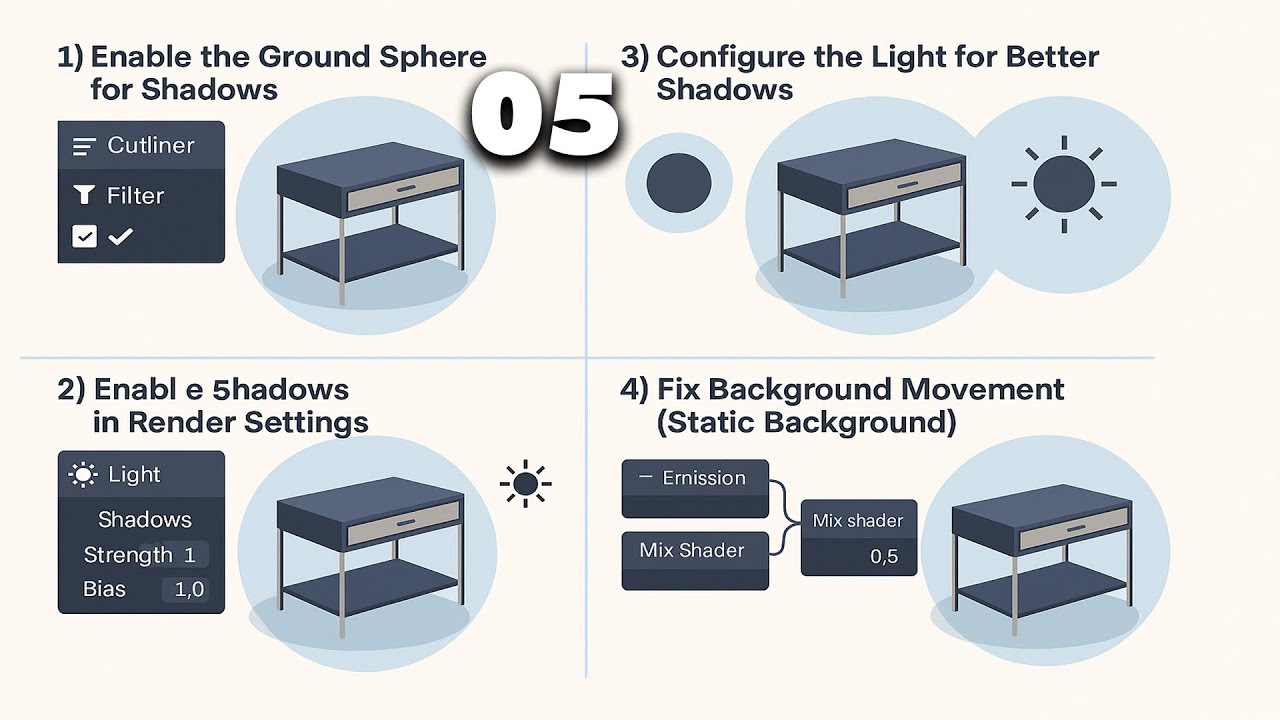 05 shadows control background emissio control