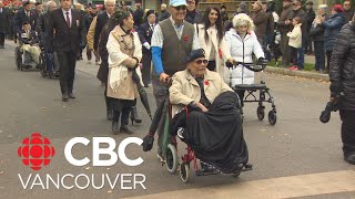 103-year-old veteran attends his first Remembrance Day ceremony