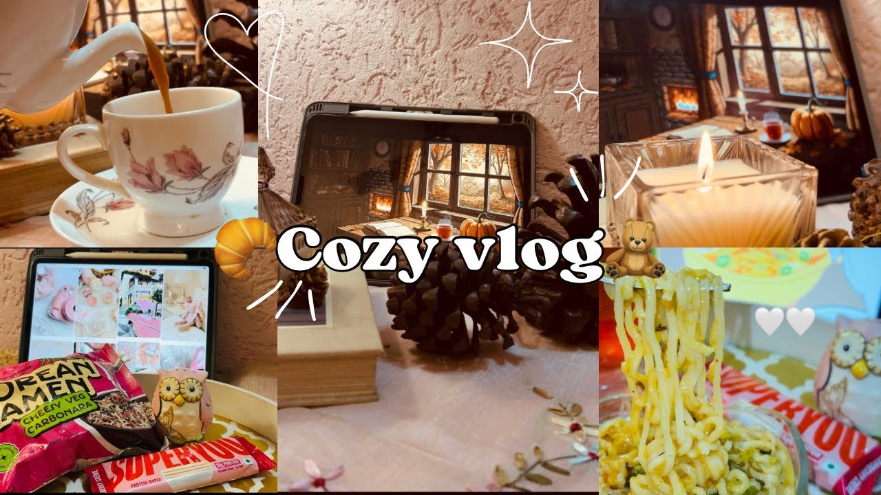 Cozy days in my life🍒| Aesthetic vlog Indian🌸|Cooking,Unboxing,Cozy tea time🧸
