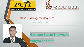 Java Institute|DBMS | Question Set-07