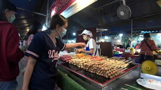 Thai Street Food grilled meat ball Tourist Night Market