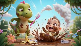 Baby Dino Brush Time | Fun Teeth Brushing Song + Nursery Rhymes & Kids Cartoon 🦖🪥🎵