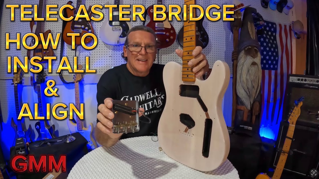 Telecaster Bridge Routing How To DIY Install Telecaster Bridge and Align Correctly. Fender Squier ...