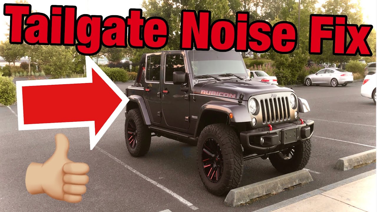 JK Jeep Wrangler Tailgate Noise Fix Teraflex HD Hinged Carrier with  Adjustable Tire Mount - YouTube