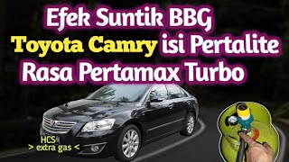 The effect of injecting Pertalite CNG into the Toyota Camry is that it tastes like Pertamax Turbo.