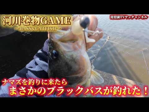 【ルアー釣り】まさかのブラックバスが釣れた！河川GAME！巻物が楽しすぎるナマズ釣り！