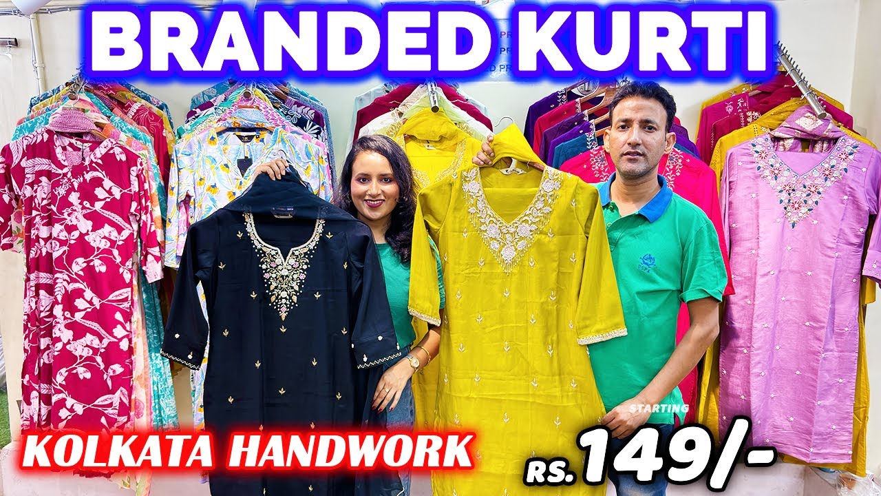 Branded Kurti Wholesaler | Kolkata Hand Work Kurti Set | Festive Wear Kurti Collection in Kolkata