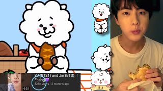 RJ (BT21) and Jin (BTS) Eating💜 (p2)