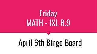 MATH - IXL R.9