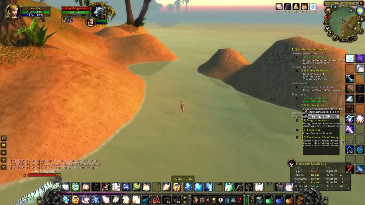 HC NUDE priest lvl 39 solo King Bangalash for achivement