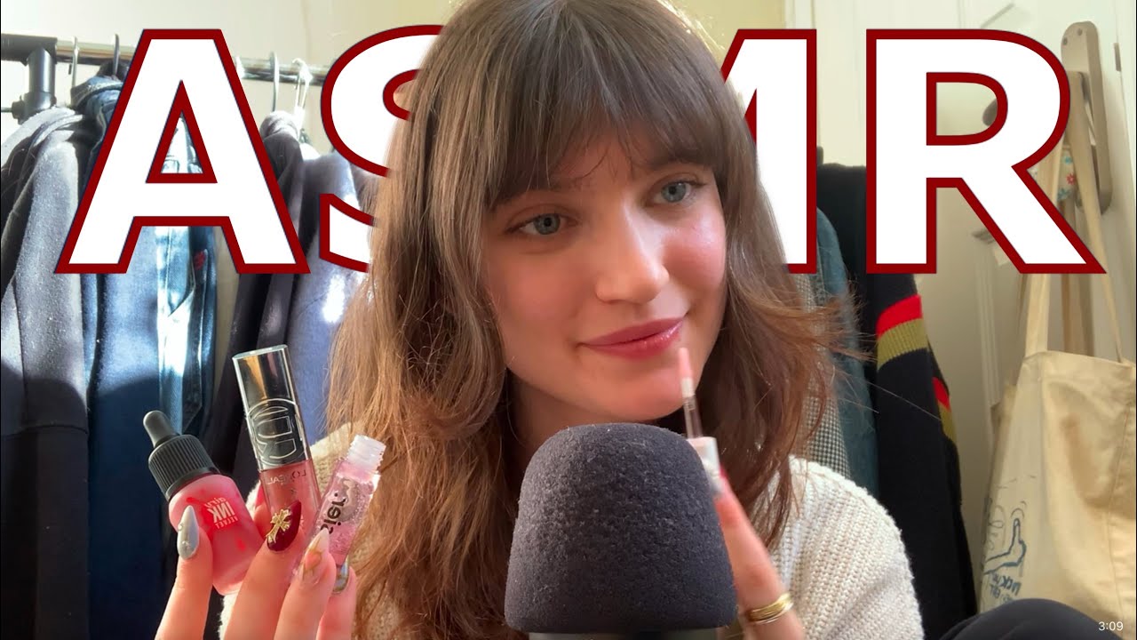 ASMR ~ Lip Gloss Application (Mouth Sounds, Fast Tapping, Whispers)