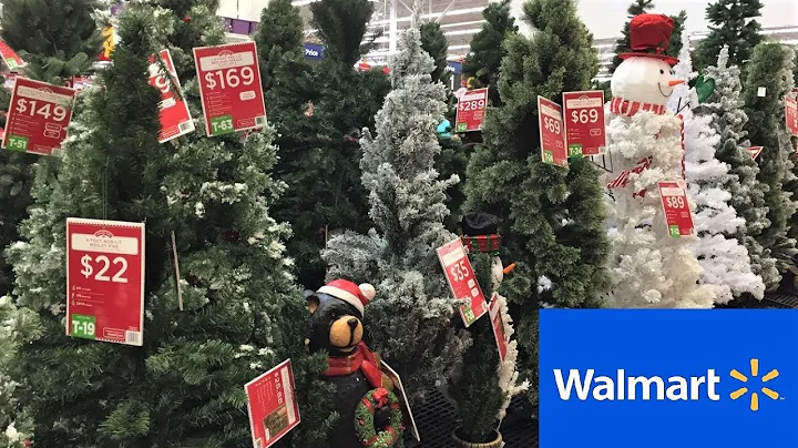 CHRISTMAS DECORATIONS AT WALMART CHRISTMAS TREES DECOR SHOP WITH ME SHOPPING STORE WALK THROUGH 4K