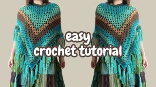 poncho crochet tutorial (absolute beginner friendly)