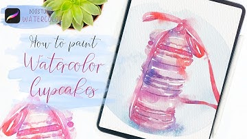 You can draw it: watercolor cupcake in Procreate - simple digital tutorial on iPad for beginners