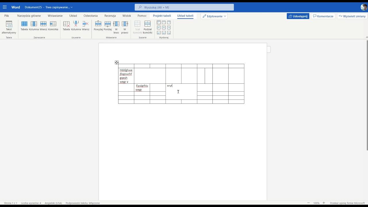 Таблица в Ворде пэд