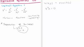 Differential Equations 20 : Introduction to Laplace's Equation