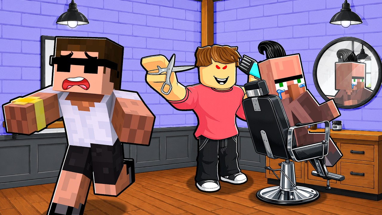Escaping Evil Barber in Roblox..