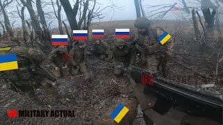 Horrible footage!! Ukrainian troops ambush 520 Russian mercenaries in a trench near Bakhmut