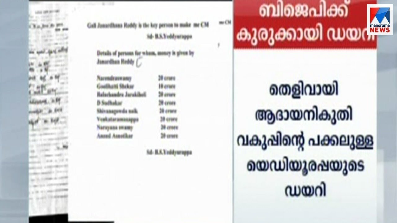 ബിജെപിയെ പിടിച്ചുലച്ച് യഡിയൂരപ്പ ഡയറി | Yeddy Diaries