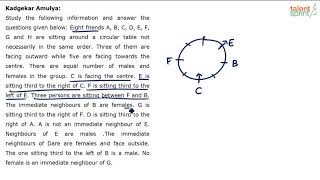 Circular Arrangement | Additional Example - 11 | Reasoning Ability | TalentSprint Aptitude Prep