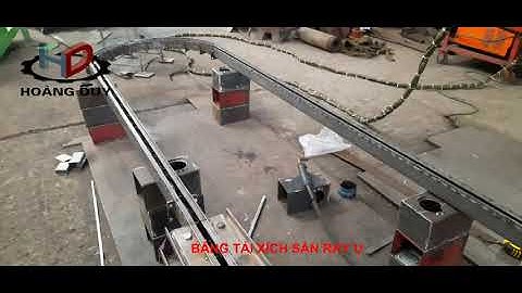 Băng tải xích sàn ray U cho dây chuyền sản xuất lắp ráp linh kiện