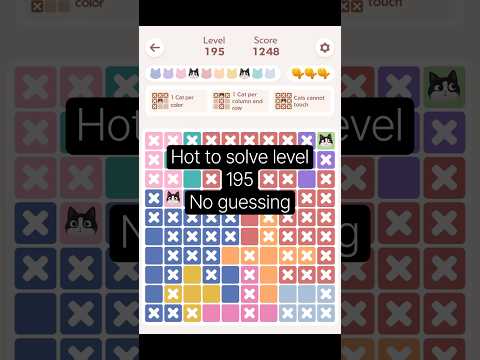 【Meowdoku!】レベル195攻略｜確定マスの見極めと連鎖的な除外手順