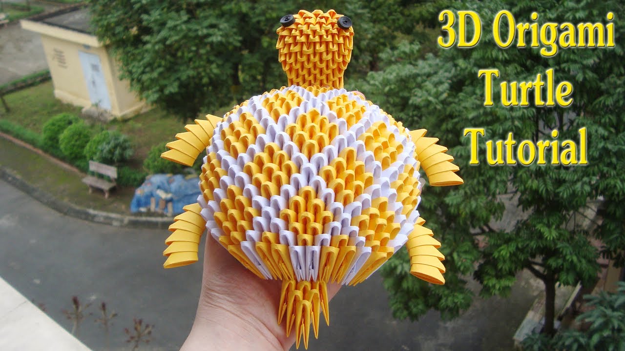 origami turtle 3d tortuga paper hacer diy