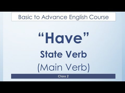 How to use Have as a State Verb in English in Present, Past and Future.