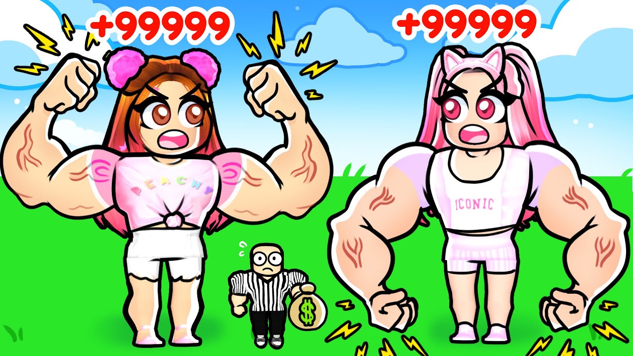We Became The STRONGEST GIRLS in Roblox! Arm Wrestle Simulator