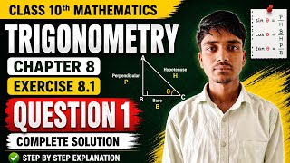 Class 10th Mathematics Trigonometry Exercise 8.1 Question 1 | NCERT Solution Hindi