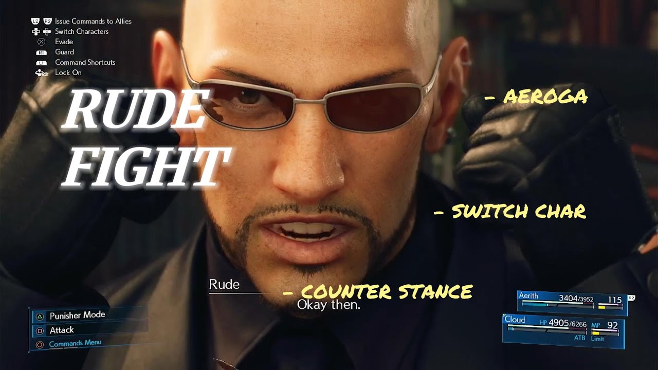 FINAL FANTASY 7 REMAKE - HOW TO BEAT RUDE (HARD MODE)