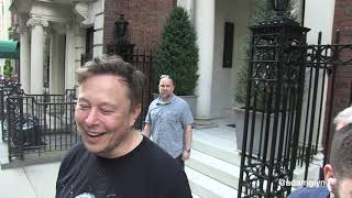 Elon Musk talks about hosting SNL, Dogecoin, and more on the streets of NYC