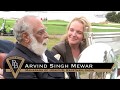 Sandra button talks with arvind singh mewar of udaipur at the pebble beach concours delegance