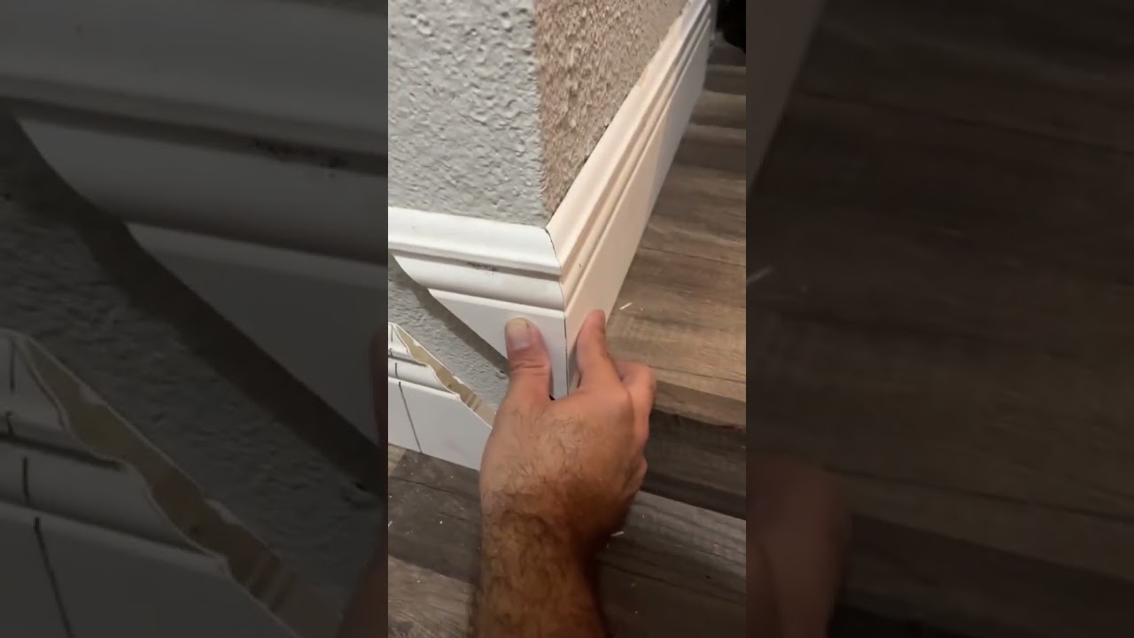 Transition this baseboard up a step in my laundry room. 