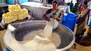 Kalakand Sweet Recipe Making In Factory | Milk Kalakand Barfi | How To Make Kalakand | Street Foodos