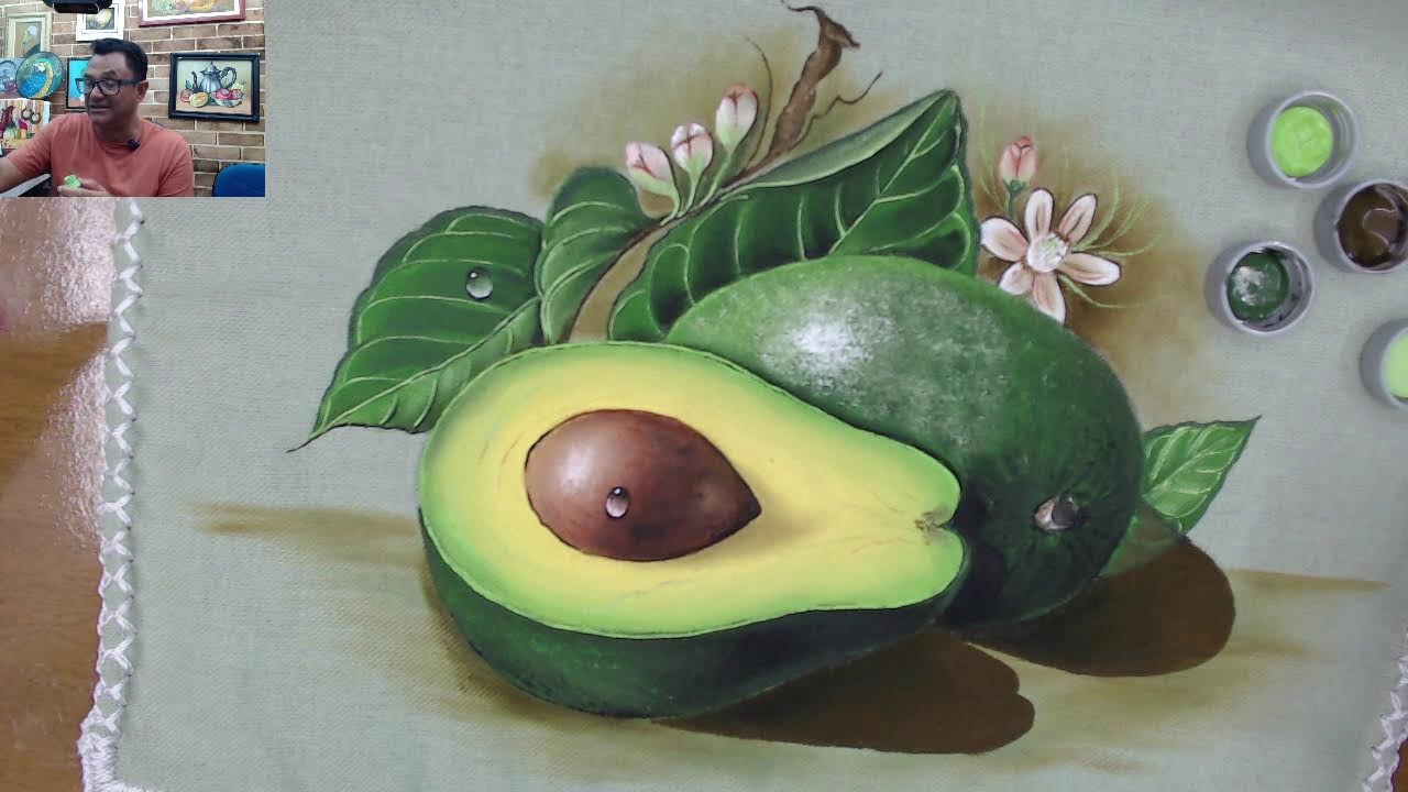 AULA 237-PINTURA EM TECIDO-ABACATE PARTIDO