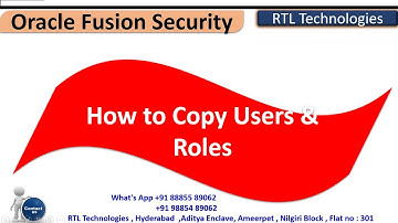 Oracle Fusion Security | Copy Users | Security Console | Fusion Roles | Fusion Users | Training