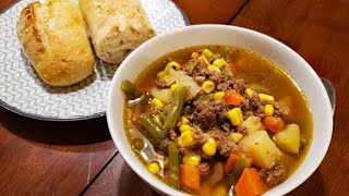 Hearty Hamburger Soup with Crusty Bread by Home Cooking with Tom 471 views 4 months ago 4 minutes, 22 seconds