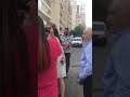 المقدم حاج لحظة خروجها من المحكمة العسكرية بعد حكم البراءة