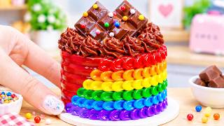 Tiny Rainbow Chocolate Cake | Satisfying Buttercream Cake Decorating by Tiny Rainbow Cakes