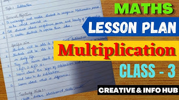 Maths Lesson Plan || Multiplication || Class-3 || in english || Creative & Info Hub