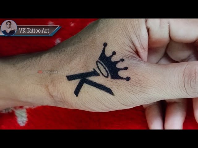 K With Crown Tattoo - YouTube