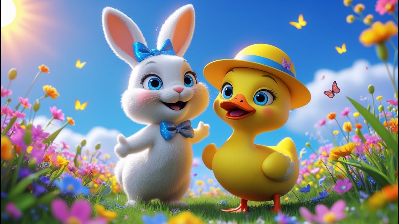Bunny Duck Friendship Song ️🦢🐇| Nursery Rhyme for Kids | Rabbit and ...